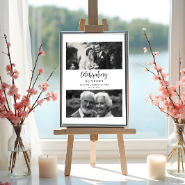 Póster Exquisite Black White Elegant Wedding Anniversarie