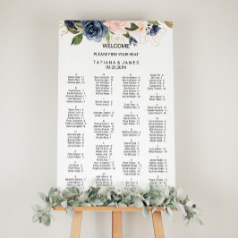 Póster Exquisite Fall Floral Alphabetical Seating Chart