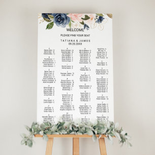 Póster Exquisite Fall Floral Alphabetical Seating Chart