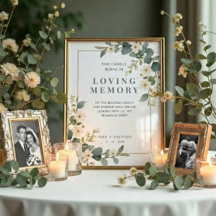 Póster Exquisite Flowers & Eucalyptus Wedding Memorial