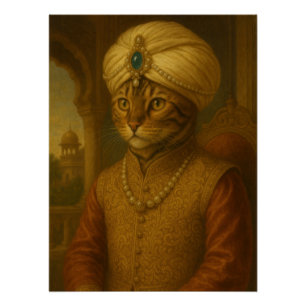 Póster Exquisite Oriental Cat Monarch Portrait