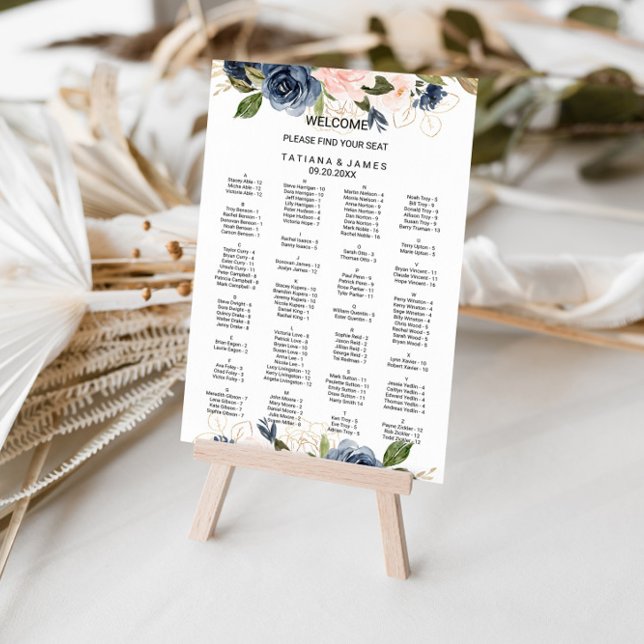 Póster Exquisito gráfico de asientos alfabéticos florales (Subido por el creador)