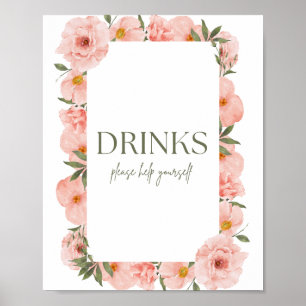 Póster Exquisito Poster de Bebidas Florales de Peach