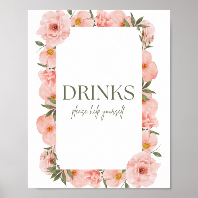 Póster Exquisito Poster de Bebidas Florales de Peach (Frente)