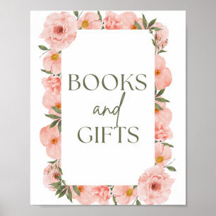 Póster Exquisito Poster de Libros y Regalos Florales de P