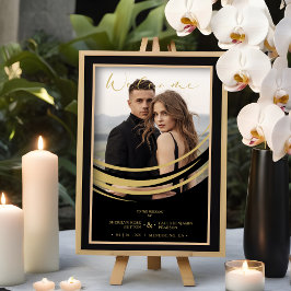 Póster Exquisito resumen de oro foto de forma geométrica