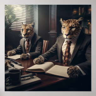 Póster Exquisitos guerreros legales: dos jaguares en traj