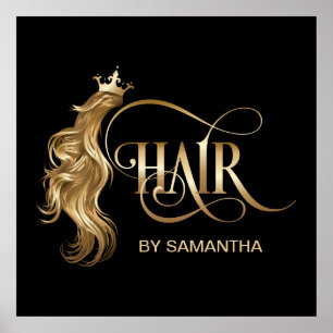 Póster Extensión de cabello estilista estilista moderna d