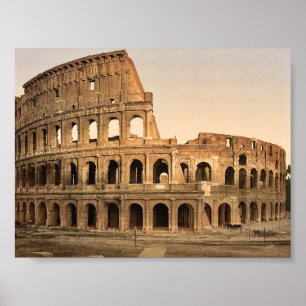 Póster Exterior del coliseo, obra clásica Phot de Roma,
