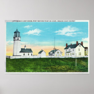Póster Exterior View of Cape Blanco LighthouseCoast