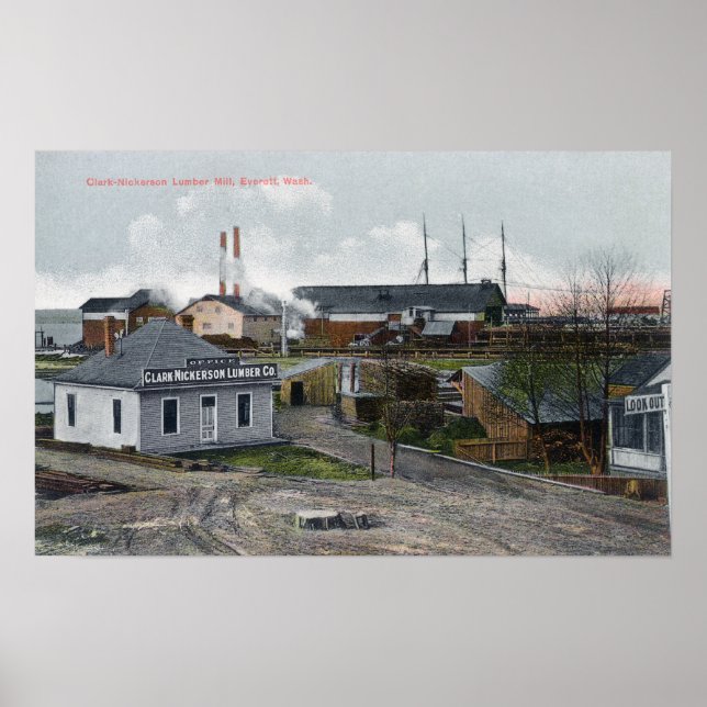 Póster Exterior View of Clark-Nickerson Lumber Co (Frente)