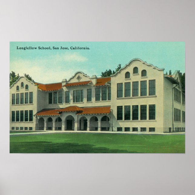 Póster Exterior View of Longfellow School (Frente)