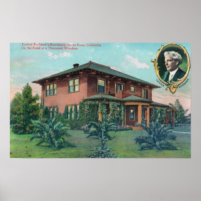 Póster Exterior View of Luther Burbank's Residence (Frente)