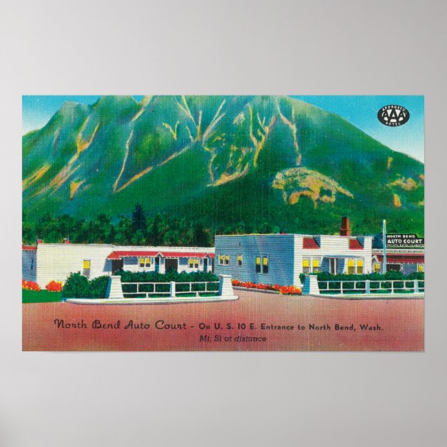 Póster Exterior View of the North Bend Auto Court (Frente)