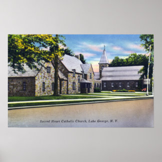 Póster Exterior View of the Sacred Heart Catholic