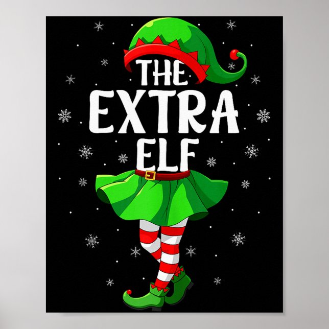 Póster Extra Elf Christmas Girls Women Elf Squad Xmas Fam (Frente)