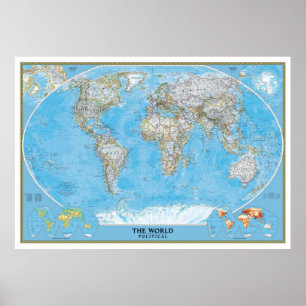 Póster Extra Large Political World Map poster print