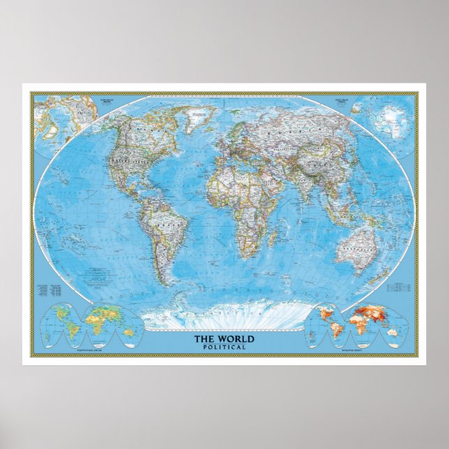 Póster Extra Large Political World Map poster print (Frente)
