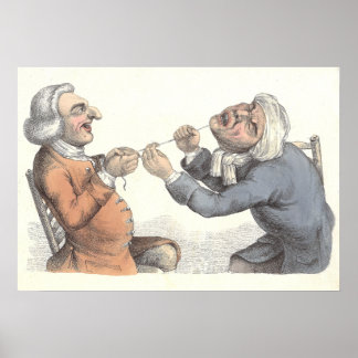 Póster Extracción dental del siglo XIX - Horrores dentale
