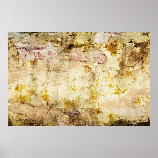 Póster Extracto de fondo de pared dañado antiguo, antiguo (Frente)