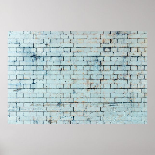 Póster Extracto de fondo de pared de ladrillo blanco y su (Frente)