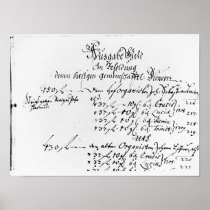Póster Extracto del pago salarial de J.S. Bach