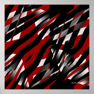 Póster Extracto rojo de la cebra
