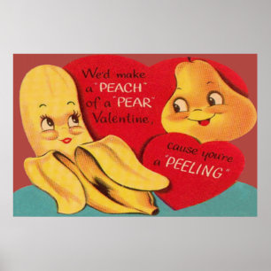 Póster Extraña divertida banana pera atractiva cáscara Sa