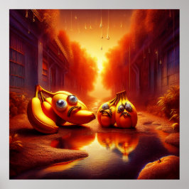 Póster Extrañas Criaturas De Banana En El Salón Del Fuego