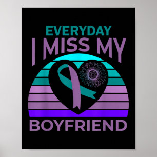 Póster Extraño A Mi Novio Concientización Sobre El Suicid