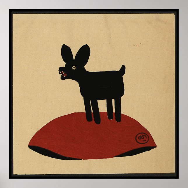 Póster Extraño Perro con aspecto gracioso - Ilustracion d (Frente)