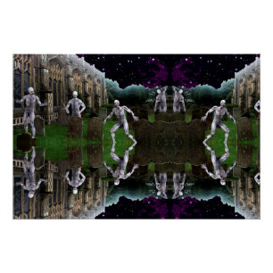 Póster Extraños cementerios Zombies