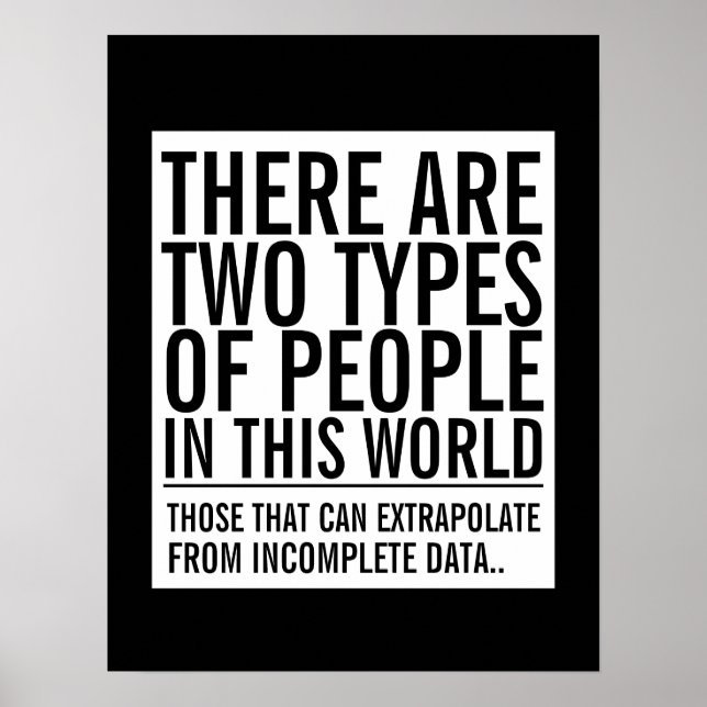Póster Extrapolar de datos incompletos humor geek (Frente)