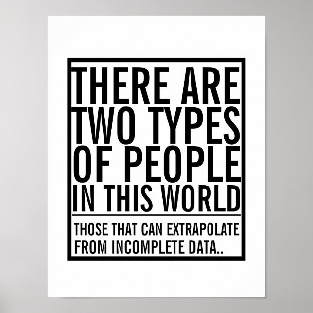 Póster Extrapolar de datos incompletos humor geek (Frente)