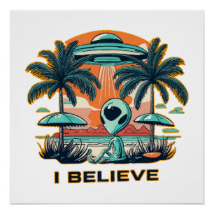 Póster extraterrestre con ovni CREO