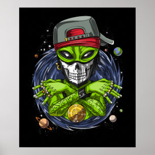 Póster Extraterrestre espacial Gangstа Rapera de OVNI Ext