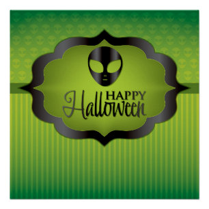 Póster Extraterrestre verde de Halloween