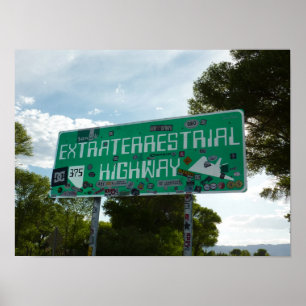 Póster Extraterrestrial Highway Sign, Rachel, Nevada