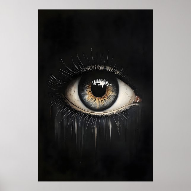 Póster Eye Dark Print, Moody Pupil Gothic Printable, Dark (Frente)