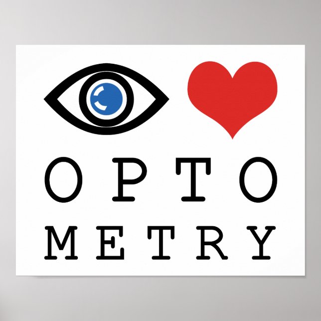 Póster Eye Love Heart Optometry - Optometrista Tabla Ofta (Frente)