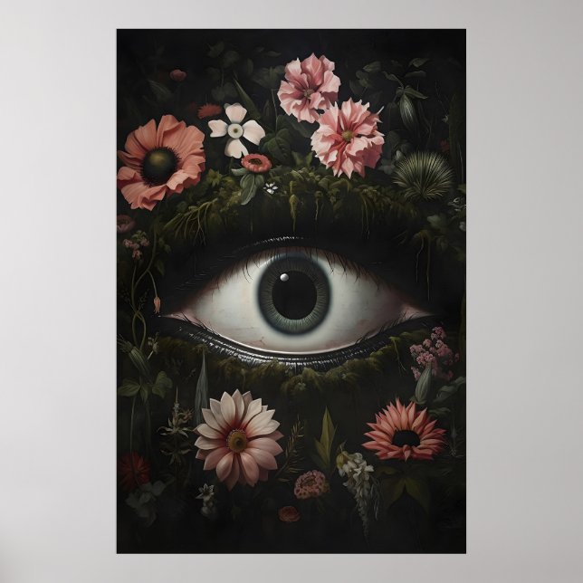 Póster Eye Of Earth In Moody Flower Print, Botanical (Frente)