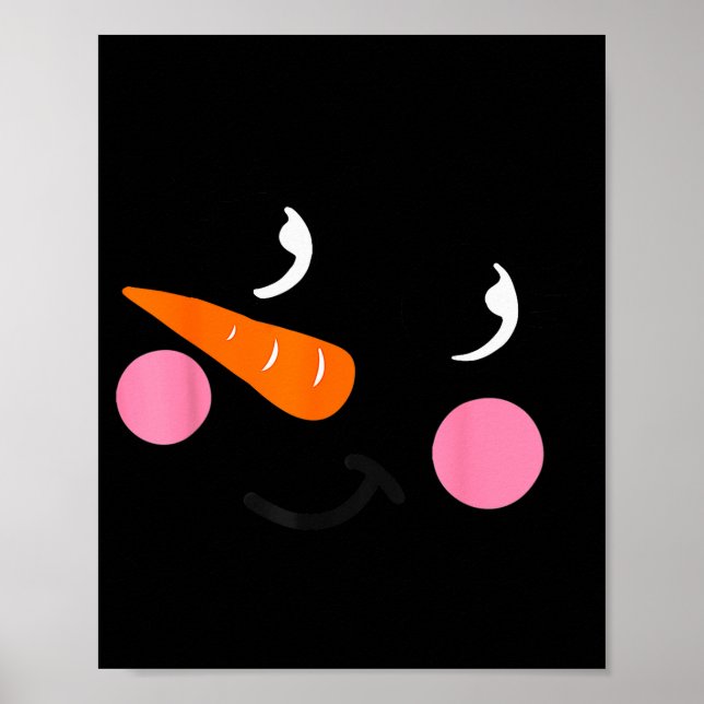 Póster Eyelashes Christmas Outfit Snowman Face Costume Gi (Frente)