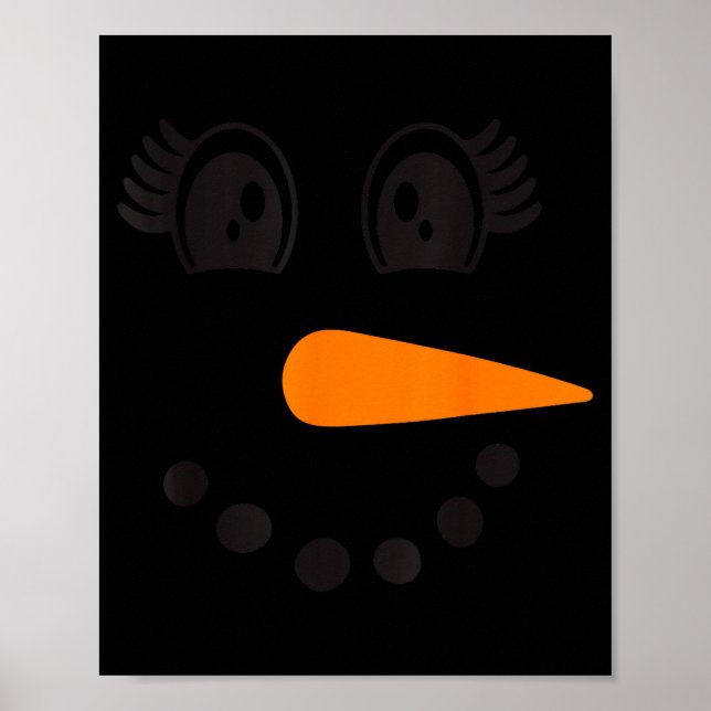 Póster Eyelashes Christmas Outfit Snowman Face Costume Gi (Frente)