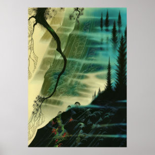 Póster Eyvind Earle - Acantilados y Redwoods - 1992; No i