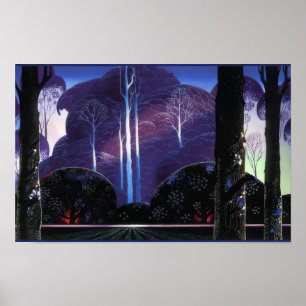Póster Eyvind Earle -  Amanecer morado - 1996; Estados Un