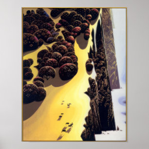 Póster Eyvind Earle - Caballos junto al Mar - Realismo Má