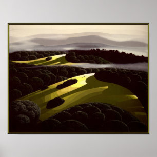 Póster Eyvind Earle -  De las colinas y valles - Realismo