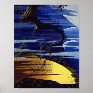 Póster Eyvind Earle - Mar, Acantilado y Pino - 1988; Esta