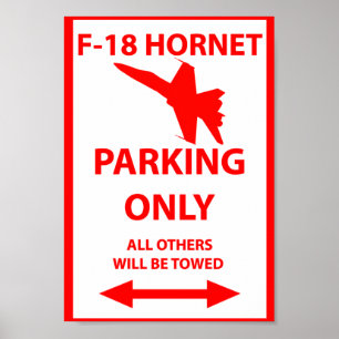 Póster F18 Rótulo exclusivo para el estacionamiento de av