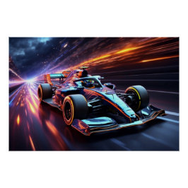 Póster F1 Velocidad de ráfaga a través de senderos de luz